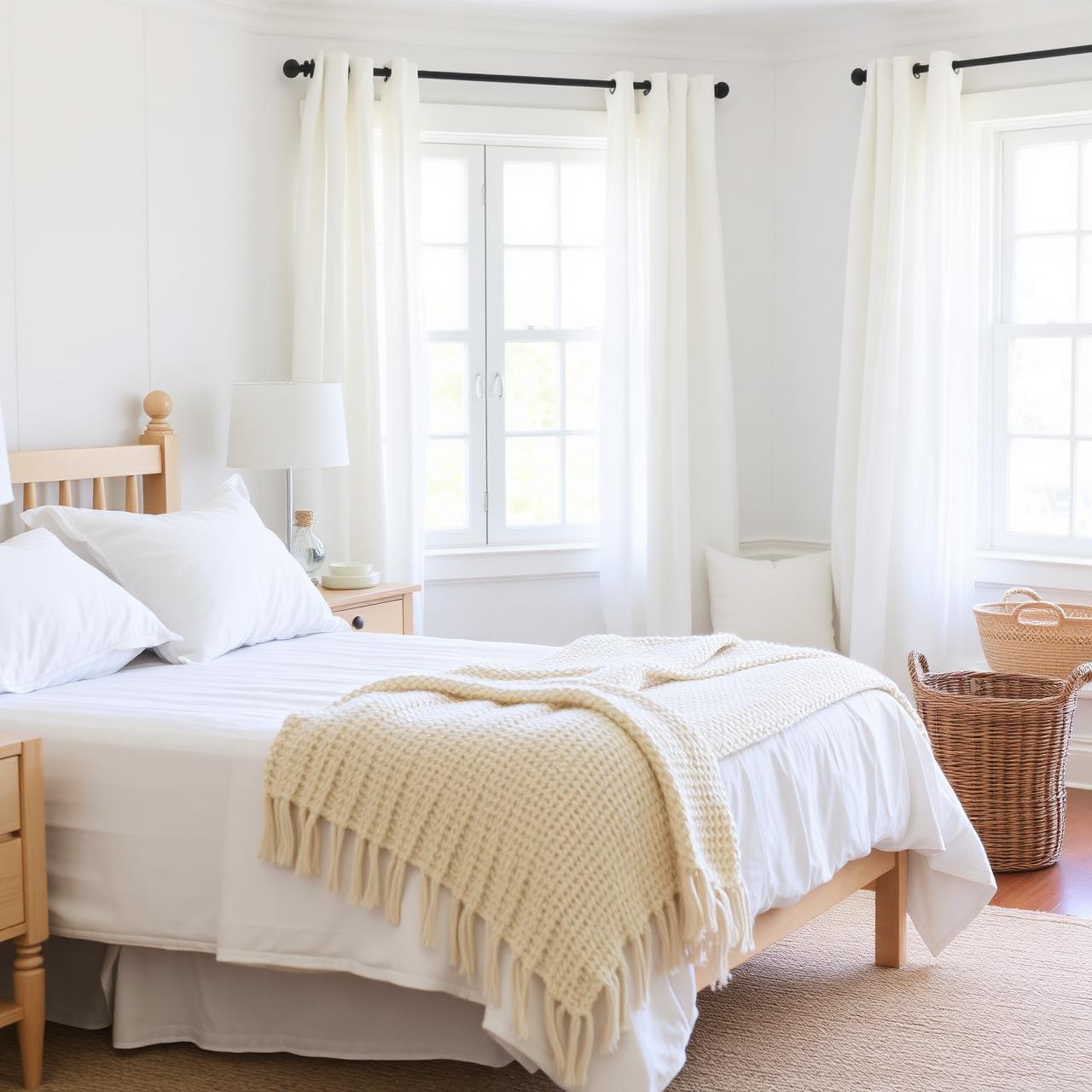 Refined bedroom doorway with soft palette